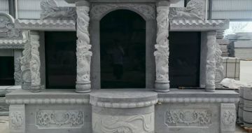 柳州 芝麻灰高档墓碑，土墓，可定制