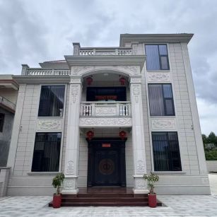 柳州 芝麻白石材别墅干挂案例展示