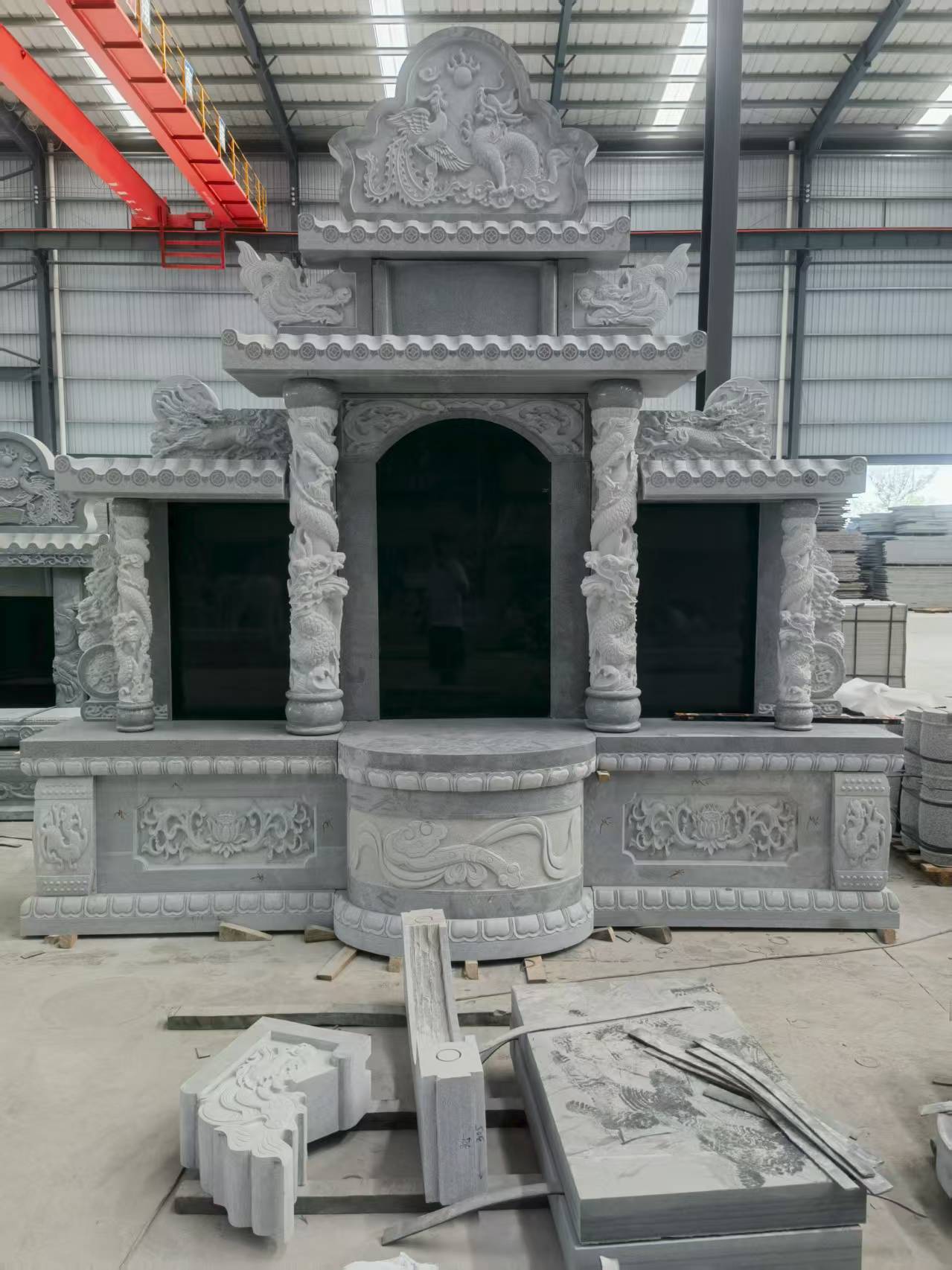 柳州 芝麻灰高档墓碑，土墓，可定制