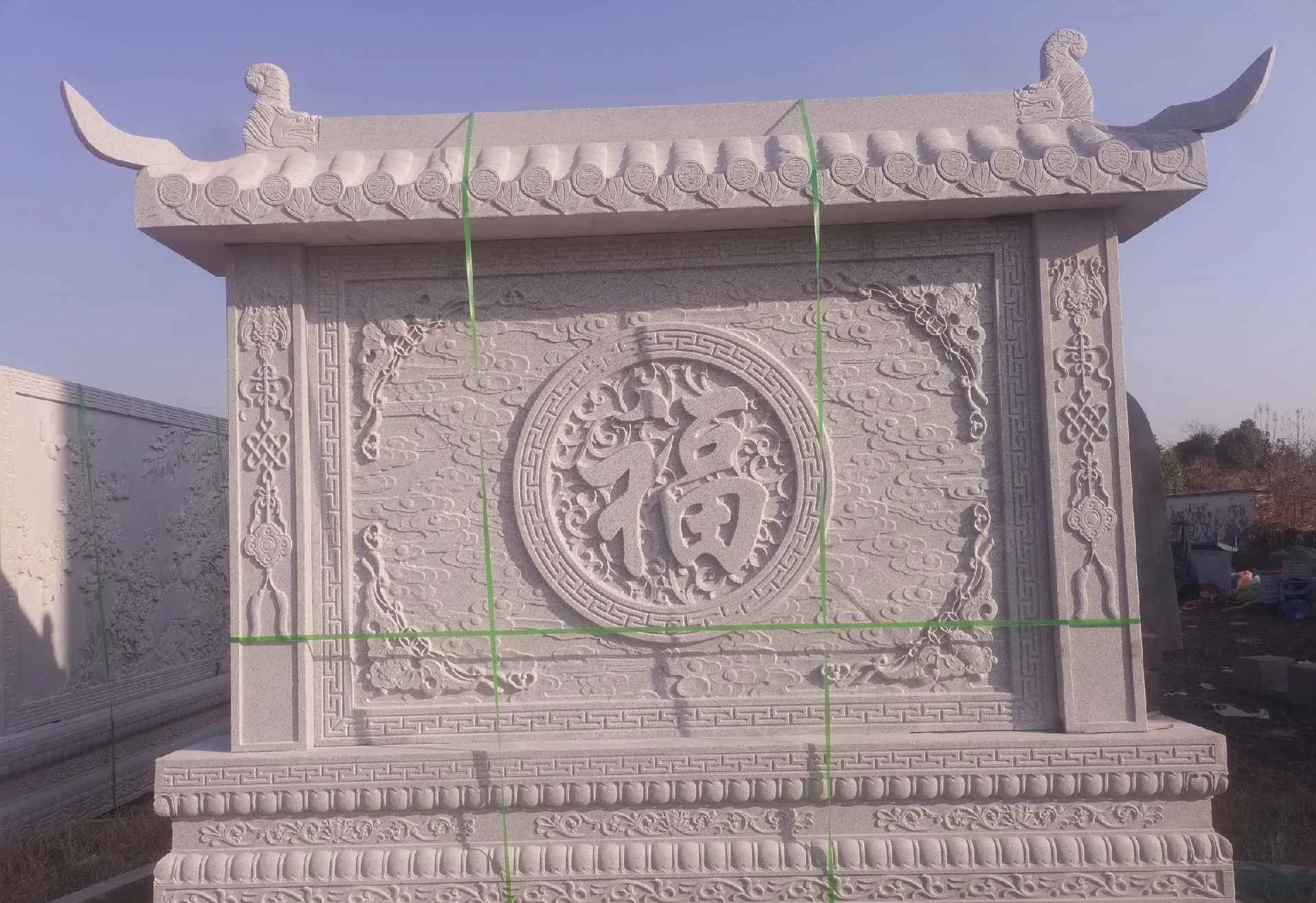 柳州 芝麻白花岗岩屏风，照壁，影壁