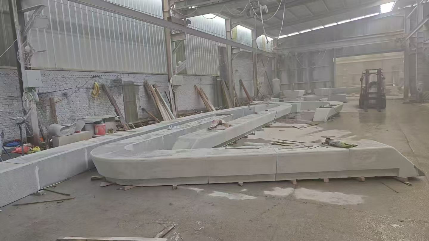 柳州 花岗岩整石坐凳拼装