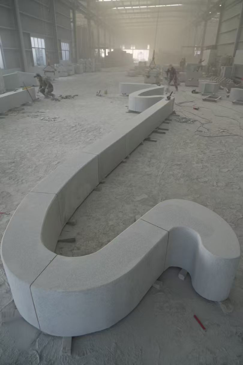 柳州 花岗岩整石坐凳拼装